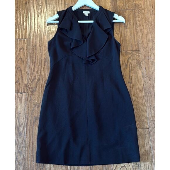 J.Crew ruffled vneck shift pullover black dress 2 - Picture 9 of 9